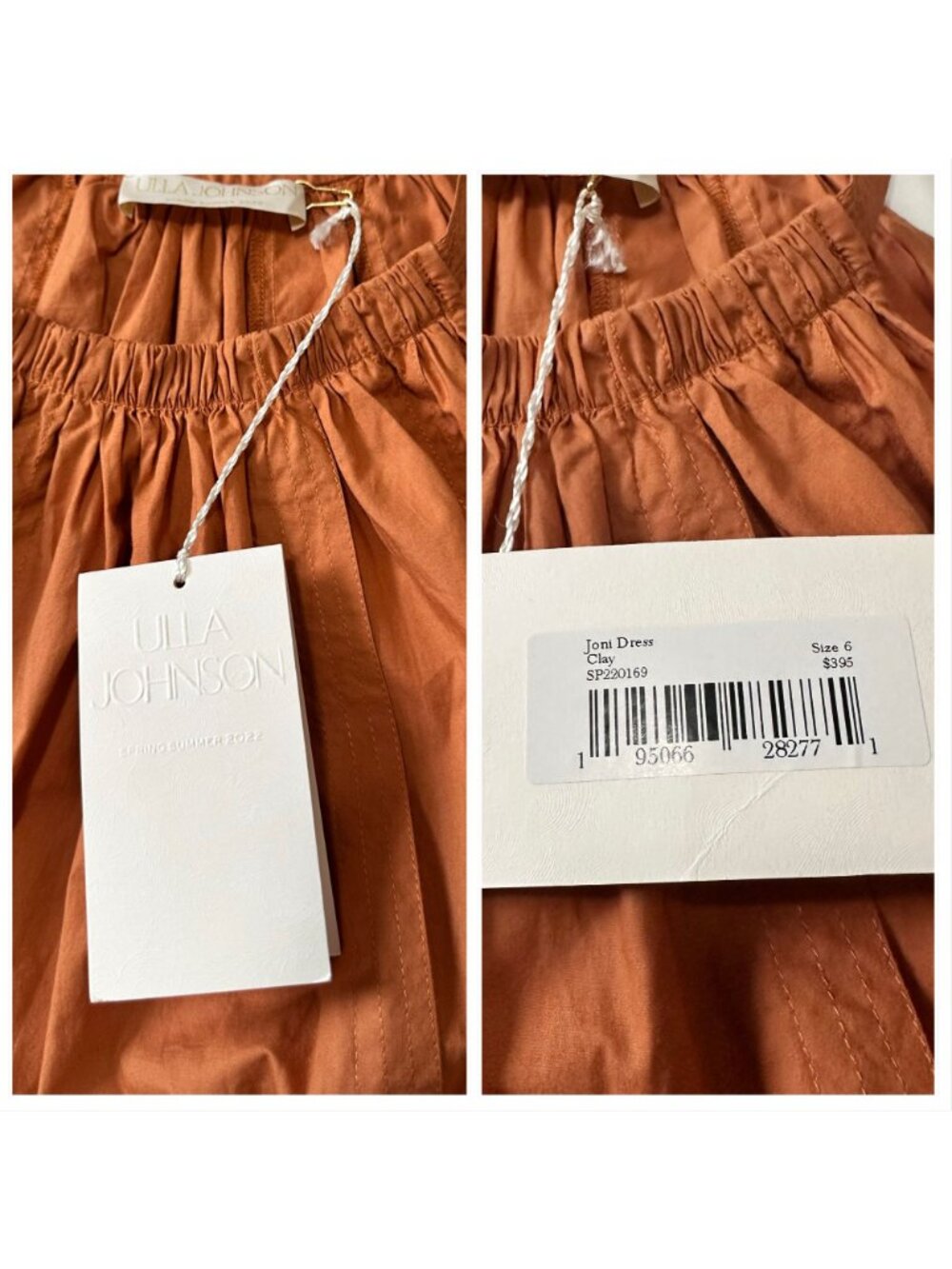 Ulla Johnson Joni Dress Clay Halter Midi Dress Cotton NWT Size 6 - Picture 5 of 14